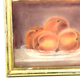 Seductive Peaches, Mid 19th Century Folk Art Pastel in Period Ross & Hatchman, Boston Gilded Frame