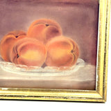 Seductive Peaches, Mid 19th Century Folk Art Pastel in Period Ross & Hatchman, Boston Gilded Frame