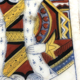 Antique King of Heart Card Porcelain Box, Transfer with Hand-painting