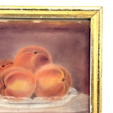 Seductive Peaches, Mid 19th Century Folk Art Pastel in Period Ross & Hatchman, Boston Gilded Frame