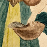 Woman with Jugs and Fish, Early 19th Century Watercolor Portrait