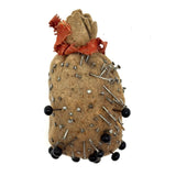 As Found, Evocative Old Sheepskin Emery Bundle with Pins Everywhere