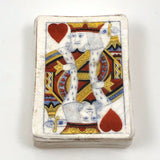 Antique King of Heart Card Porcelain Box, Transfer with Hand-painting