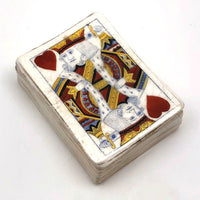 Antique King of Heart Card Porcelain Box, Transfer with Hand-painting