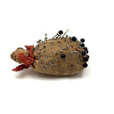 As Found, Evocative Old Sheepskin Emery Bundle with Pins Everywhere