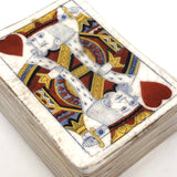 Antique King of Heart Card Porcelain Box, Transfer with Hand-painting