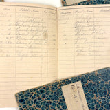 SOLD Most Beautiful Hand-Marbled Set of Six Sunday School Attendance Registers, 1880s, Lehigh County, Pennsylvania