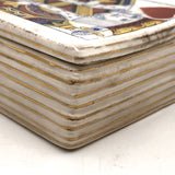 Antique King of Heart Card Porcelain Box, Transfer with Hand-painting