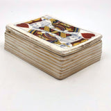Antique King of Heart Card Porcelain Box, Transfer with Hand-painting