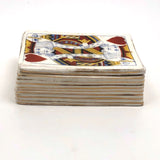 Antique King of Heart Card Porcelain Box, Transfer with Hand-painting