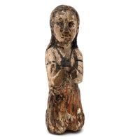 Diminuitive Early Spanish Colonial Polychrome Carving of Anima Sola with Scapular