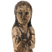 Diminuitive Early Spanish Colonial Polychrome Carving of Anima Sola with Scapular