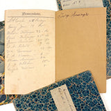 SOLD Most Beautiful Hand-Marbled Set of Six Sunday School Attendance Registers, 1880s, Lehigh County, Pennsylvania