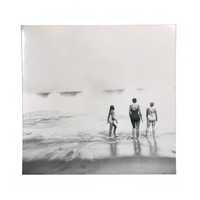 Three Women and Waves, Barely There Vintage Glossy Shapshot
