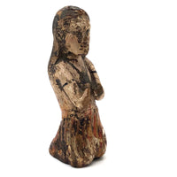 Diminuitive Early Spanish Colonial Polychrome Carving of Anima Sola with Scapular