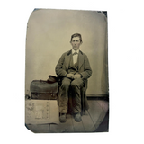 Antique Young Postal Carrier Occupational Quarterplate Tintype