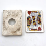 Antique King of Heart Card Porcelain Box, Transfer with Hand-painting