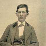 Antique Young Postal Carrier Occupational Quarterplate Tintype