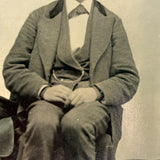 Antique Young Postal Carrier Occupational Quarterplate Tintype