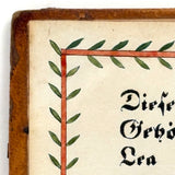 Amish Artist Barbara Ebersole (1846-1922) Lancaster, PA 1878 Ink and Watercolor Fraktur Bookplate