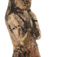 Diminuitive Early Spanish Colonial Polychrome Carving of Anima Sola with Scapular