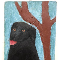 Toby the Black Dog, Marvin's 1984 Painted Relief Carving