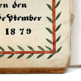 Amish Artist Barbara Ebersole (1846-1922) Lancaster, PA 1878 Ink and Watercolor Fraktur Bookplate