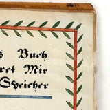 Amish Artist Barbara Ebersole (1846-1922) Lancaster, PA 1878 Ink and Watercolor Fraktur Bookplate