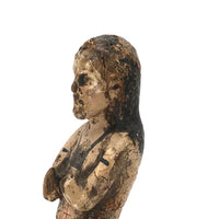 Diminuitive Early Spanish Colonial Polychrome Carving of Anima Sola with Scapular