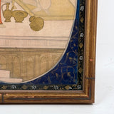 Rhada Bathing with Krishna Watching, Fine Antique Indian Miniature Painting, Framed as Found