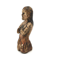 Diminuitive Early Spanish Colonial Polychrome Carving of Anima Sola with Scapular