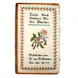 Amish Artist Barbara Ebersole (1846-1922) Lancaster, PA 1878 Ink and Watercolor Fraktur Bookplate