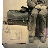 Antique Young Postal Carrier Occupational Quarterplate Tintype