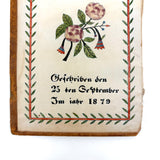 Amish Artist Barbara Ebersole (1846-1922) Lancaster, PA 1878 Ink and Watercolor Fraktur Bookplate