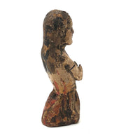 Diminuitive Early Spanish Colonial Polychrome Carving of Anima Sola with Scapular