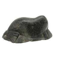 Inuit Carved Stone Feasting Seal with Wonderful Flippers