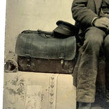 Antique Young Postal Carrier Occupational Quarterplate Tintype