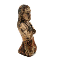 Diminuitive Early Spanish Colonial Polychrome Carving of Anima Sola with Scapular