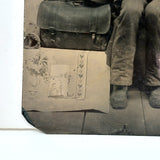 Antique Young Postal Carrier Occupational Quarterplate Tintype