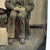 Antique Young Postal Carrier Occupational Quarterplate Tintype