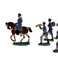1880s Ernst Heinrichsen German Painted Lead Soldiers Set with Original Box Lid