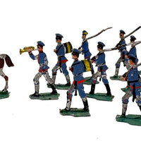 1880s Ernst Heinrichsen German Painted Lead Soldiers Set with Original Box Lid
