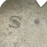 C. 1700 French Pewter Porringer with Heart Handles and Monograms