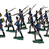 1880s Ernst Heinrichsen German Painted Lead Soldiers Set with Original Box Lid