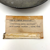 C. 1700 French Pewter Porringer with Heart Handles and Monograms