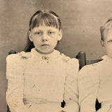 Two Girls in White, Intense and Otherworldly Feeling Antique Quarterplate Tintype