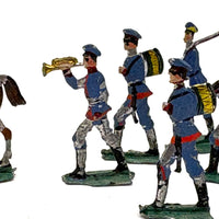 1880s Ernst Heinrichsen German Painted Lead Soldiers Set with Original Box Lid