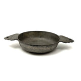 C. 1700 French Pewter Porringer with Heart Handles and Monograms