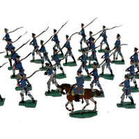 1880s Ernst Heinrichsen German Painted Lead Soldiers Set with Original Box Lid