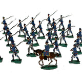 1880s Ernst Heinrichsen German Painted Lead Soldiers Set with Original Box Lid